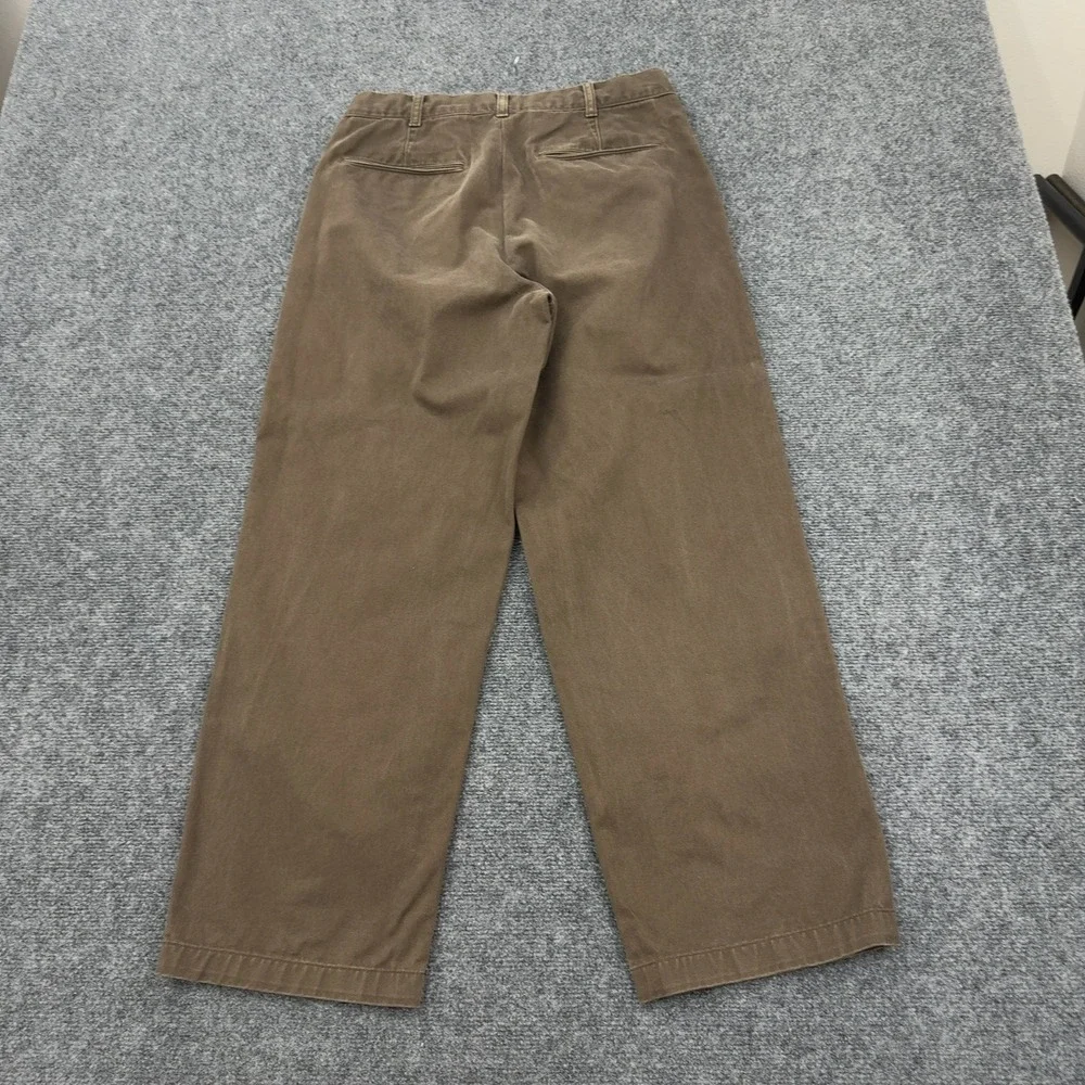 Uniqlo Chino Pants Mens 31 Brown Cotton Wide Leg Straight Casual Minimalist